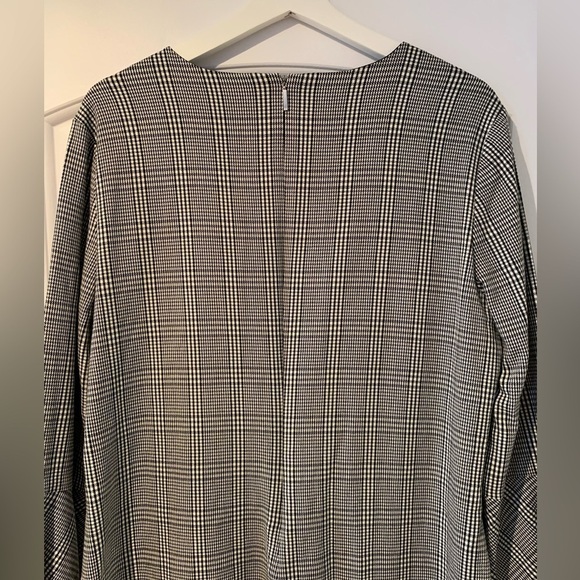 Lauren Ralph Lauren Dress Black White Checkered Size 18 Flared Sleeves. - Picture 5 of 16